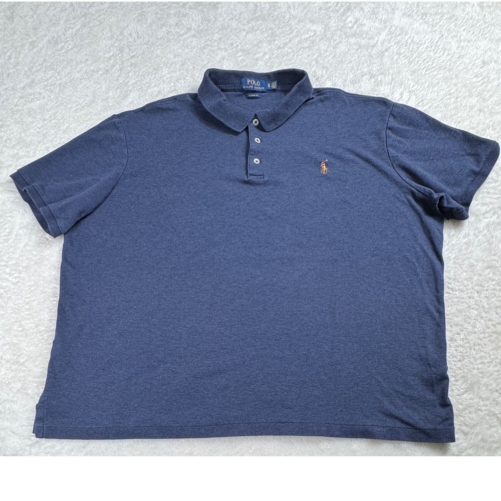Polo Ralph‎ Lauren Mens XL Classic Navy Heather Polo Shirt Old Money Quiet Lux
